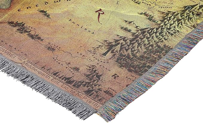 Northwest Lord of the Rings The Hobbit Middle Earth Woven Tapestry Throw Blanket, Soft and Durable Fandom Gift, 48 x 60 Inch