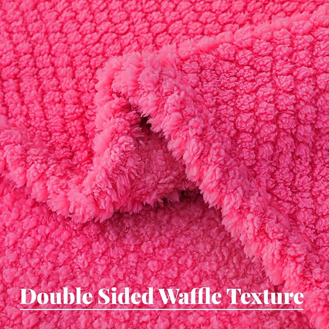 Whale Flotilla Extra Large Soft Fleece Throw Blanket for Couch | 50x70 Inch, Hot Pink, Suitable for Sofa Chair Bed, Fluffy Fuzzy Jacquard Blankets for All Season, Lightweight and Cozy