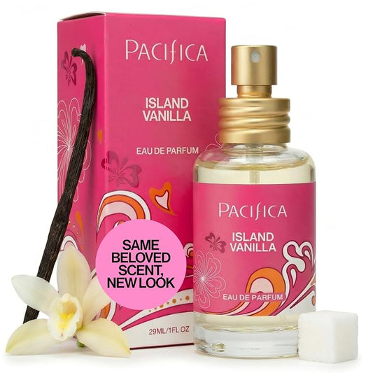 Pacifica Island Vanilla Perfume – Clean Vanilla Fragrance for Women - Warm Tropical Aroma - Long-Lasting Clean Beauty Non Toxic Scent, Vegan & Cruelty-Free, 1 oz Travel-Friendly Spray