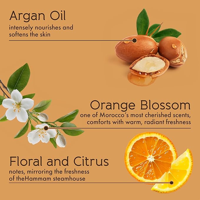 Tesori d’Oriente Hammam Bar Soap, 5 oz, Plant-Based Aromatic Hand & Body Soap Bar with Argan Oil, Hydrating, Gentle Cleanser for Men & Women, Warm Orange Blossom Scent