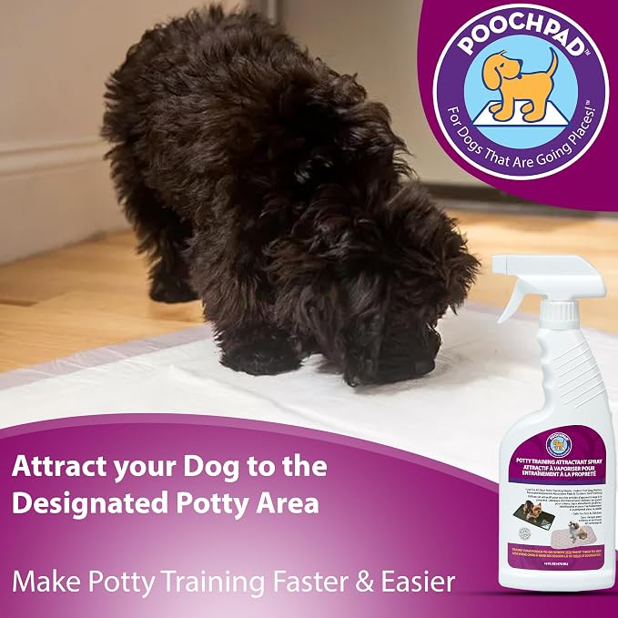 PoochPad Potty Training Attractant Spray for Dogs & Puppies, 16 oz | Indoor Potty Pad & Outdoor Use, Dog Training & Behavior Aid, Housebreaking Supplies, Non-Toxic Formula, Made in USA