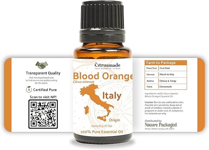 Blood Orange Essential Oil - Direct from Citrusmade in Sicily - Pure Essential Oil for Diffusers and Aromatherapy - Natural Citrus Scent | 100% Pure Therapeutic Grade (2lbs)