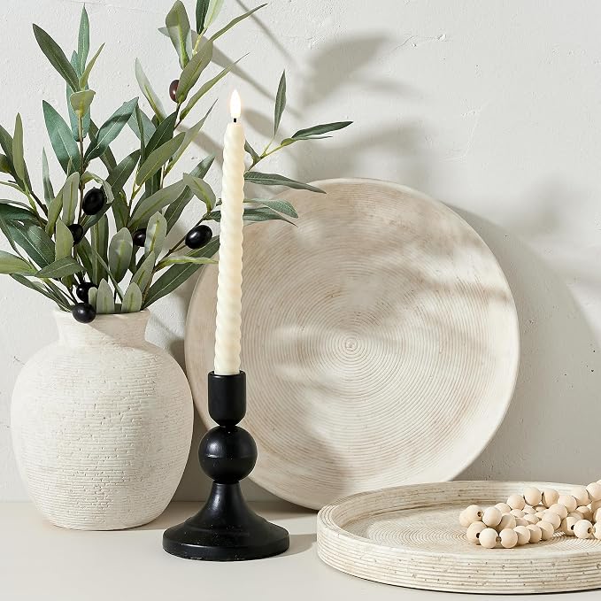 Vanselia Ceramic Flower Vase Home Decor - Small Farmhouse Table Vases Rustic Vintage Living Room Kitchen Bedroom Decorations for House Book Shelf Office Coffee Desk Dining Fireplace (6" Rustic)