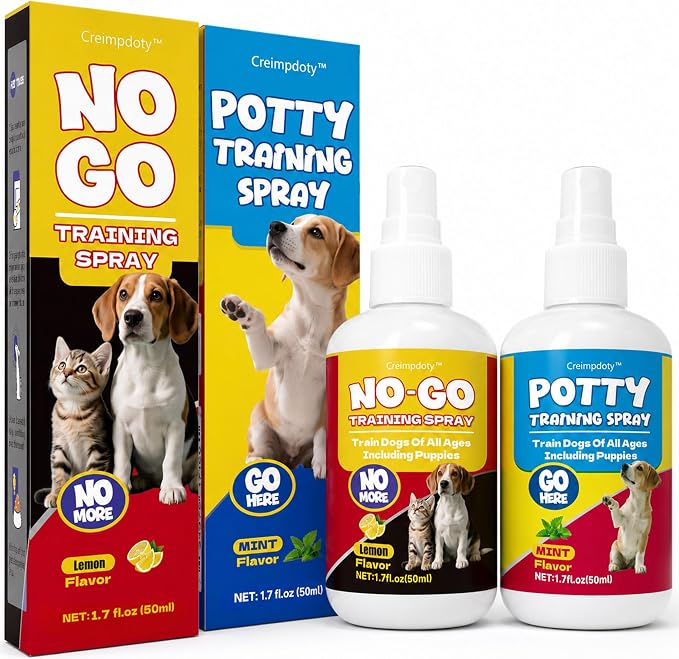 Dog Potty Training Spray Set, Puppy Pee Spray, Stops Urination & Marking, Indoor & Outdoor Potty Training for Dogs & Puppies, Essential Tools for Dog Training (1.7 fl oz, 2-Pack)
