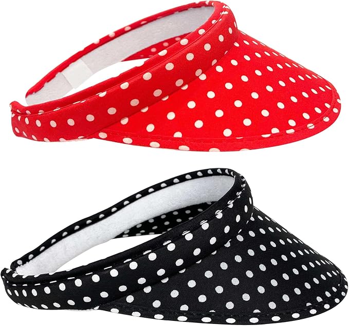 2 Pack Sun Visor Hats Women Men Clip On Wide Brim Visors Hat Outdoor Sports Golf Beach Travel Tennis Caps