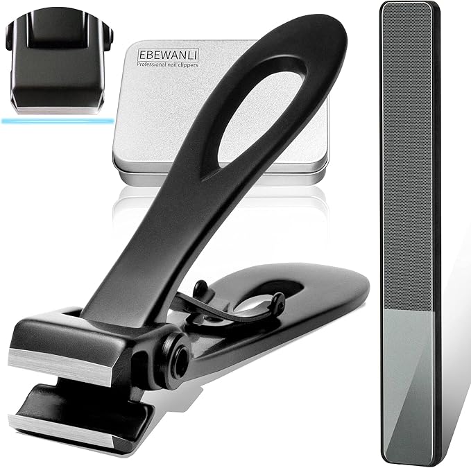 Straight Nail Clipper, 17mm Wide Jaw Opening Extra Large Toenail Clippers for Thick Nails or Tough Fingernail & Ingrown Toenail, Heavy Duty Thick Toenail Clippers for Seniors, Men, Adult