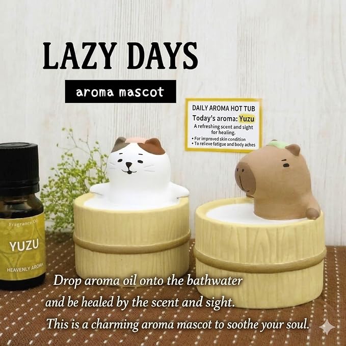Passive Stone Diffuser, Cute Animal Series Aromatherapy Oil Diffuser for Tabletop Decor (1, Relaxed Capybara)