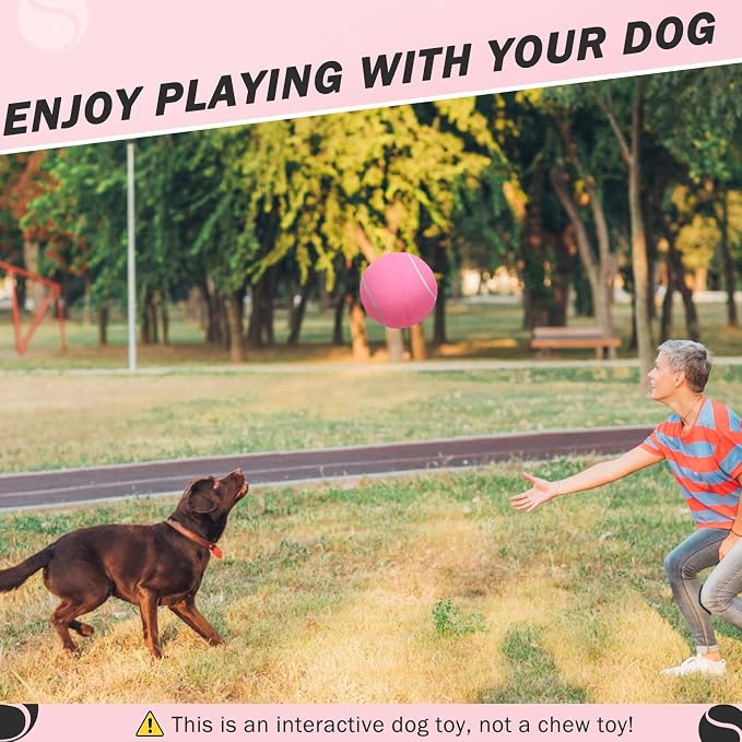 SCENEREAL Giant Tennis Ball for Dogs, 2 Pack 9.5" Inflatable Large Dog Balls for Large Medium Dogs Puppies, Funny Interactive Sports Ball for Indoor Outdoor Training Playing