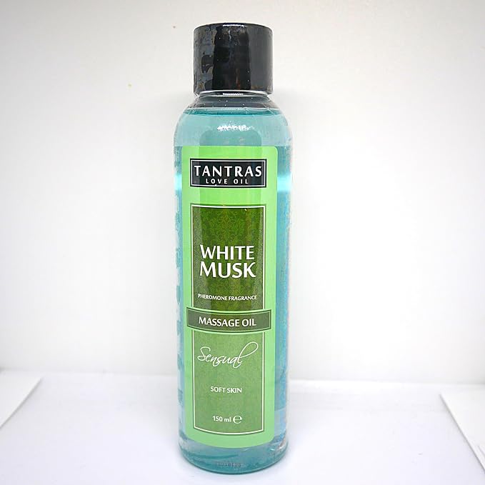 Generic Tantras Love Relaxing Massage Oil with Pheromones Sensual Pleasure Fruits Soft Skin - Edible Body Massage Oil - Calming, No Stain Non-Sticky Aromatherapy for Date Night 150ml (White Musk)
