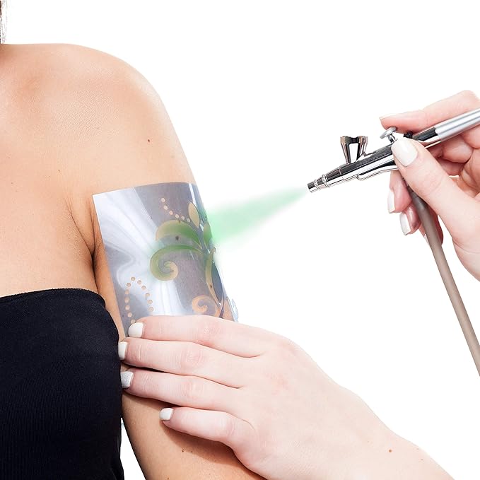 Custom Body Art Green Airbrush Body Paint 1oz - Alcohol-Based, Waterproof, Body Paint for Adults, Cosplay, Temporary Tattoos