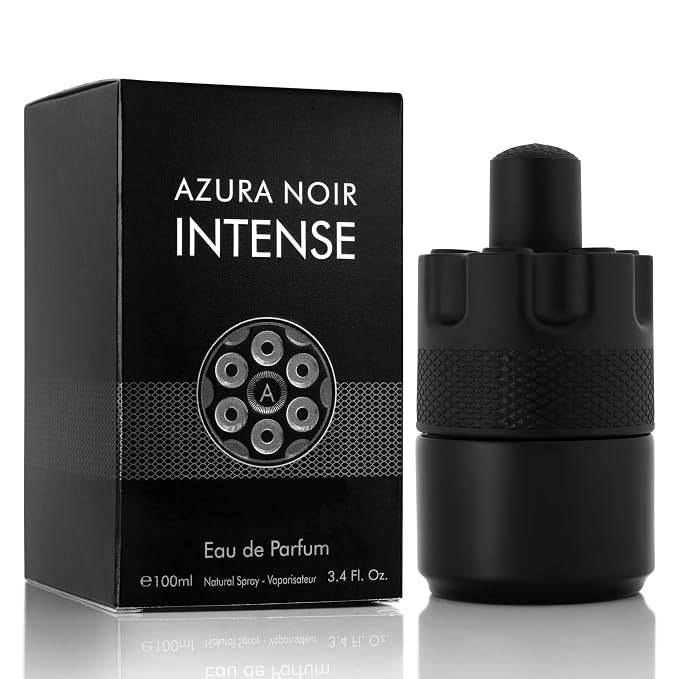 URBAN COLLECTION Azura Noir Intense Eau De Parfum for Men 3.4 fl oz – Cardamom & Earthy Notes – Bourbon Vanilla Base – Long Lasting – Elegant 100ml Bottle – Free of Paraben, Vegan & Cruelty-Free