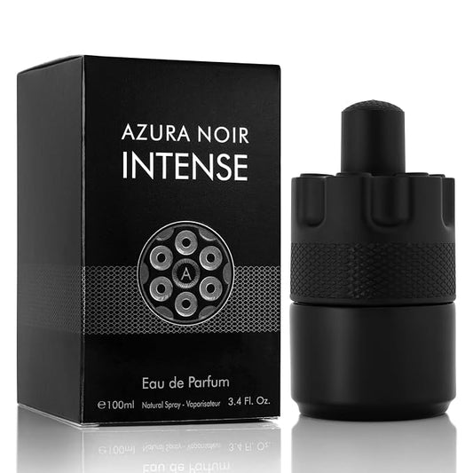 URBAN COLLECTION Azura Noir Intense Eau De Parfum for Men 3.4 fl oz – Cardamom & Earthy Notes – Bourbon Vanilla Base – Long Lasting – Elegant 100ml Bottle – Free of Paraben, Vegan & Cruelty-Free
