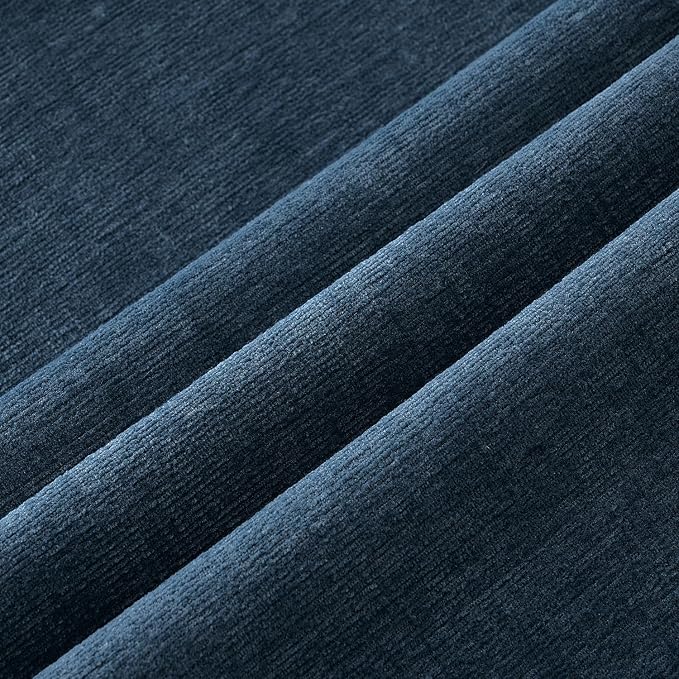 MIULEE Dark Blue Chenille Couch Throw Pillow Covers, 18x18 | Set of 2, Soft Coastal Home Decor, Modern Farmhouse Decorative Pillowcases for Sofa Living Room Bed