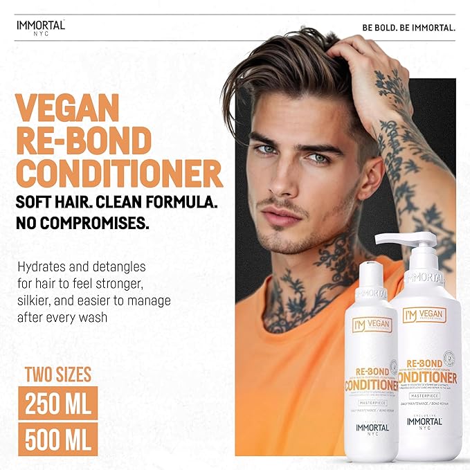 Immortal NYC RE-BOND Conditioner – Vegan, Hydrating & Repairing Conditioner with Biotin, Panthenol & Plant Keratin for Soft, Shiny, and Healthy Hair – (250 mL)