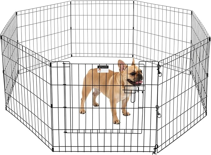 Pet Trex 24" Exercise Playpen for Dogs Eight 24" x 24" High Panels with Gate