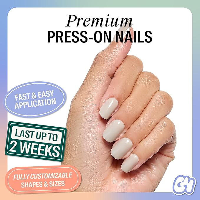 Chillhouse Chill Tips Signatures Press On Nails Kit, Corporate Baddie - 30 Nail Shapes & Sizes, Dual-Sided Buffer & File, Cuticle Stick & Glue - Long-Lasting Nail Art Manicures