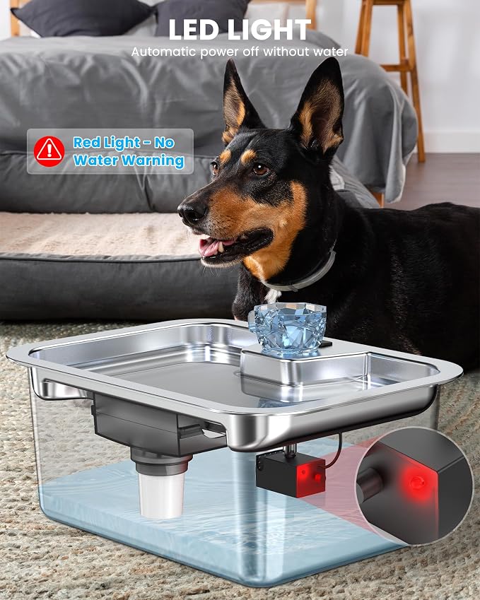 Water Pump Replacement for LESOTC 11L/3Gallon Stainless Steel Dog Water Fountain,Ultra Quite Water Pump for Dog Water Dispenser for Large Dogs Water Drinking Bowl Fountain for Pet, Easy to Clean,Black