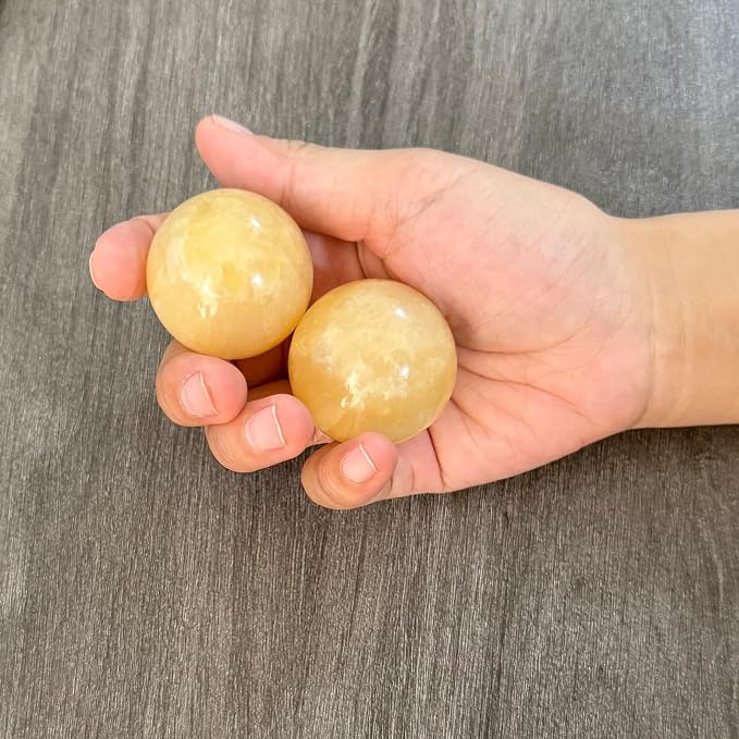 Marble Baoding Balls, Chinese Meditation Stress Relief Balls for Hand Therapy, Manual Massage Exercise with a Retro Style Tassel Boxes for Gift, 2 Count Beige, Medium-1.57"