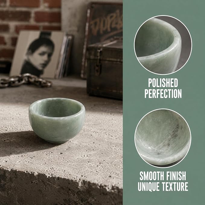 2 PCS Ring Bowl Jade Stone Trinket Dish Small Jewelry Holder Suitable For Vanity Nightstand Desk Decor Crystal Storage Home Office Accessories