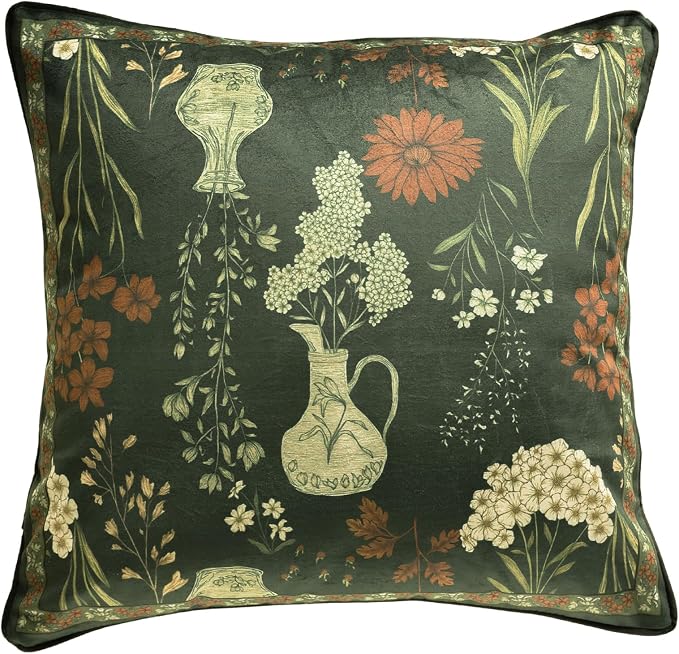 Designer Vintage Velvet Throw Pillow Cover,18"x18"-Nocturne | Pillow Cover,Concealed Zipper Design,Dragonfly Pattern,Sofas,Bedroom,Living Room,Lounge Chairs,All Season Home Decor