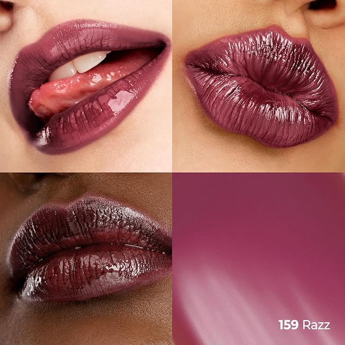 Laka Fruity Glam Tint, 4.5g/0.15oz, Glowing Lip Stain with Wide Color Spectrum, Hydrating & Lightweight Texture, Buildable Color, Non-Sticky, Vegan, K-Beauty (#159 Razz)