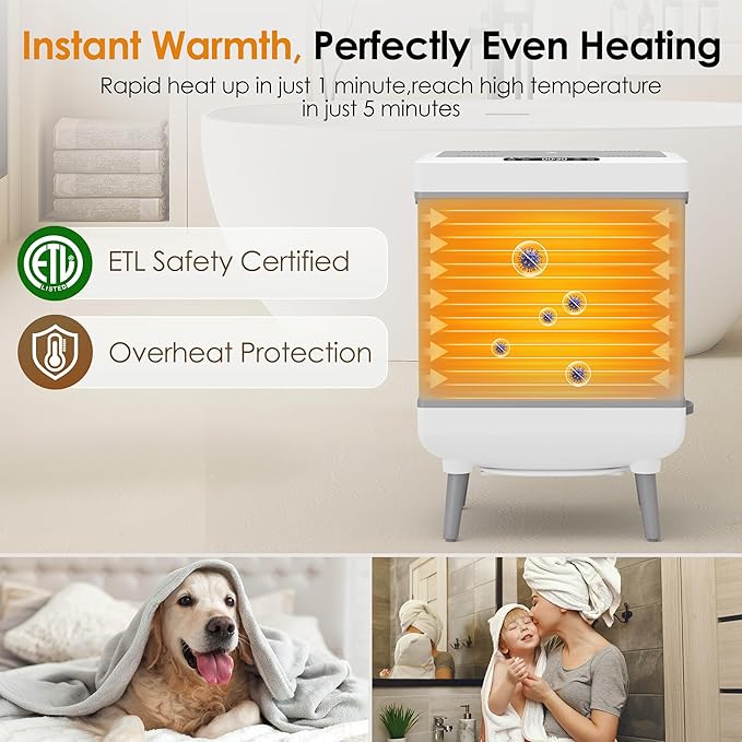[Truely Upgrade Foldable] Luxury Towel Warmer, 35L Extra Large Towel Warmer Bucket Fits 4 Oversized 40"x70"Towels, Fast Heat Portable Blanket Heater for Bathroom Spa PJs &More, Star White