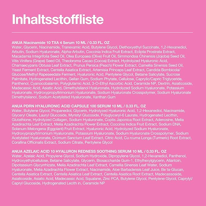 Anua Serum Discovery Trio, Mini Face Serum Travel Size Kit with Hyaluronic Acid, Niacinamide & Azelaic Acid, Hydrating Soothing Gift Set for Women, Korean Skincare Set -10ml/0.33fl.oz × 3EA