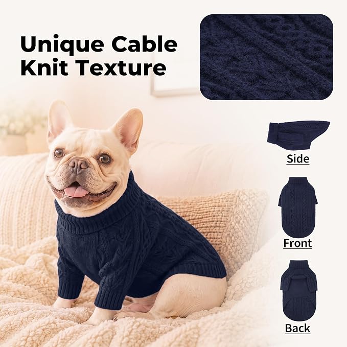 Lelepet Dog Sweater for Large Dogs Turtleneck Knitwear Fall Sweatshirt XXXL | Knitted Large Dog Sweater with Sleeves,Stretchy Warm Pet Winter Outfit,Pullover Cozy Pet Sweater for Cold Weather Boys Girls