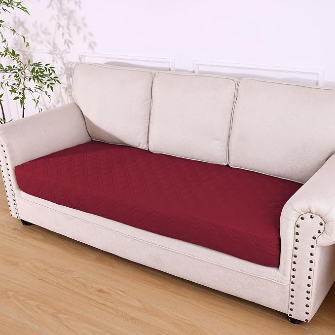 Waterproof Dog Bed Blanket - Soft Pet Blanket & Sofa Cover for Dogs | Reversible Washable Furniture Protector, Couch Covers for Pets (40x80 Inch, Wine Red/Beige)