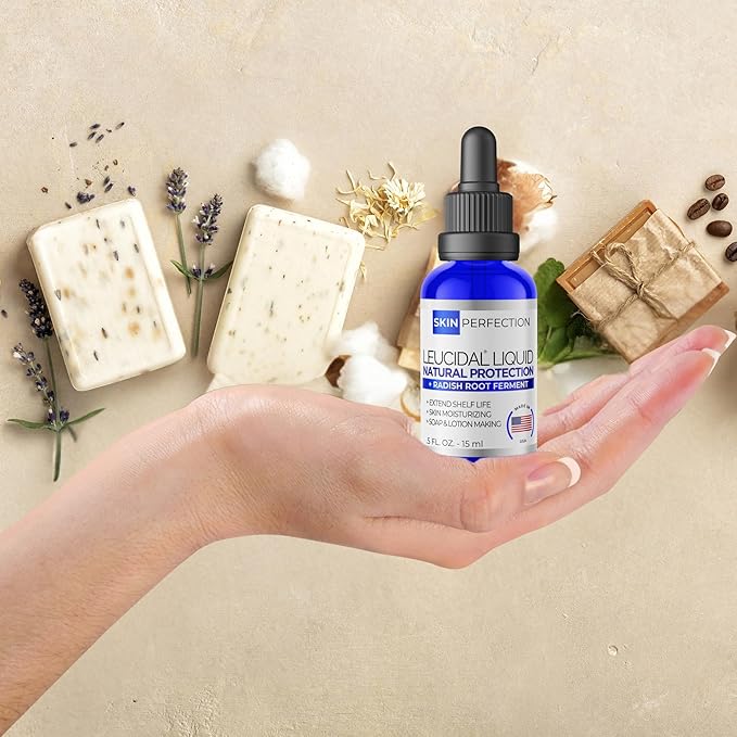 Skin Perfection Leucidal® Liquid Radish Root Natural Alternative to Synthetic Preservatives for Hyaluronic Acid Serums, DIY Lotion Making, Skin Care, Cosmetics, Beauty Lines (0.5 ounces)