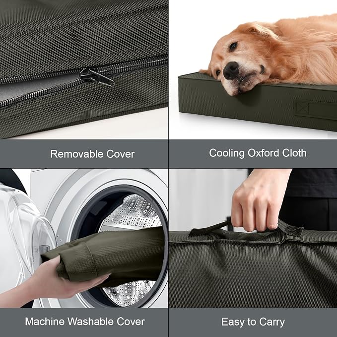 Waterproof Orthopedic Dog Crate Bed for Small Dogs & Cats | Egg Crate Foam, Fits 24x18 Crates, TPU Waterproof Layer, Machine Washable 1680D Oxford Cover, Small Pets Up to 20 lbs