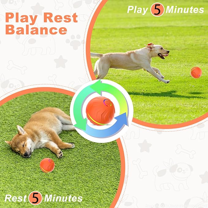 2026 T01 Interactive Dog Ball, Automatic Moving and Bouncing Dog Toy