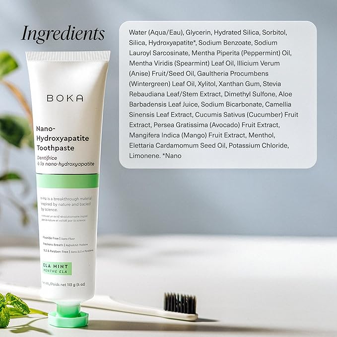 Boka Fluoride Free Toothpaste, Nano Hydroxyapatite Toothpaste, Appropriate for Sensitive Teeth - for Adult, Kids Oral Care - Ela Mint, Coco Ginger, Lemon Lavender Flavor, 4 Fl Oz 3Pk US Manufactured