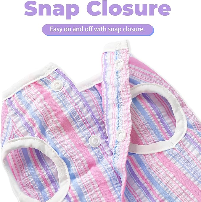 Dog Clothes Girl, 2 Pack Cute Pink & Purple Dog Dress, Dog Dresses for Small Dogs Girl, Breathable & Lightweight Puppy Clothes for Summer Birthday Party, Medium