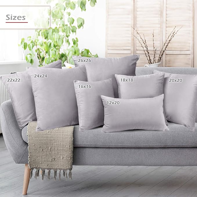 Nestl NB-2TRPLW-12x20-grylvndr Throw-Pillow-Covers, 12x20, Light Gray Lavender 4 Count