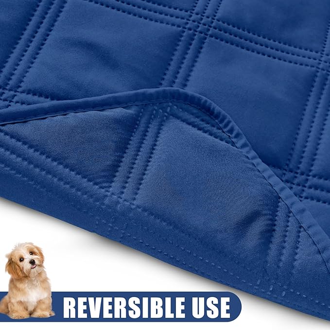 Smiry Waterproof Dog Bed Cover, Reversible Pet Blanket for Sofa Couch | Soft Washable Dog Blanket, Leakproof Couch Cover for Dogs Cats & Furniture Protection, 52x82, Navy/Navy