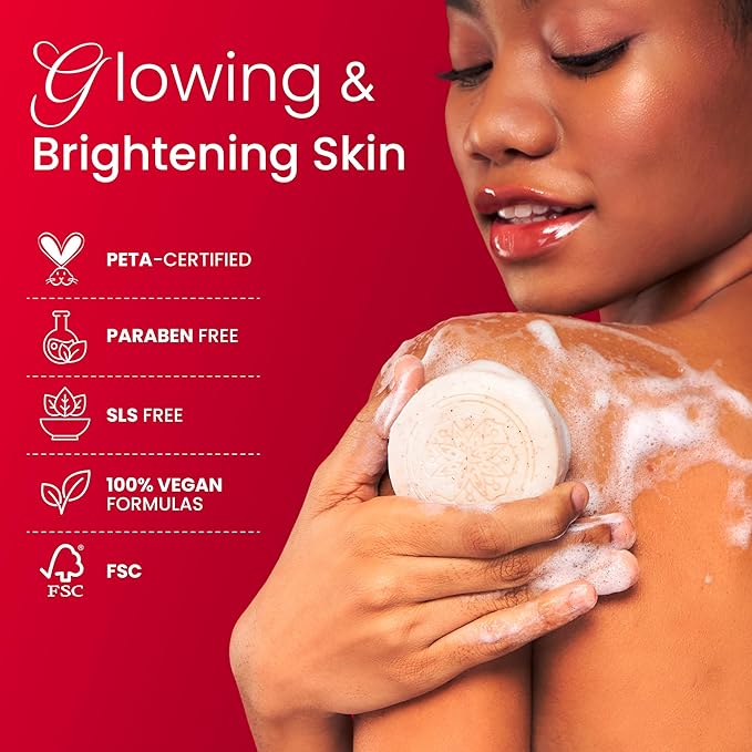 Koji White Kojic Acid Bump Eraser Body Scrub Soap for Exfoliation Butt, Elbow, Underarm with Glutathione, Coenzyme Q10, Skin Brightening for Fade Dark Spots, Fine Lines and Wrinkles, 2.82 oz (2 Bars)