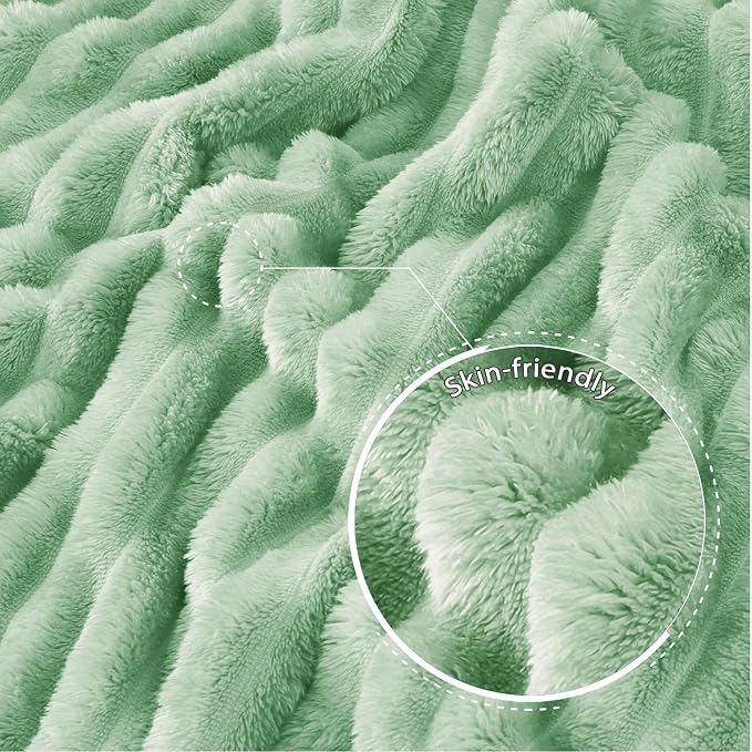 Exclusivo Mezcla Striped Queen Size Fleece Blanket for Bed, Couch, 90"x90" | Soft Breathable Cozy Bed Blankets, Lightweight Plush Fluffy Fuzzy Jacquard Decorative Blankets