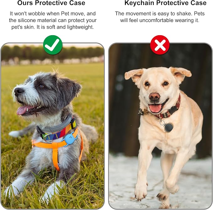 DDJ Cat Collar Case for Life360 Tile Sticker Tracker, 2-Pack Silicone Anti-Lost Protective Cover for Life 360 Tile Sticker Holder for Dog/Pet Collars, Durable, Easy Installation, Lightweight, Blue
