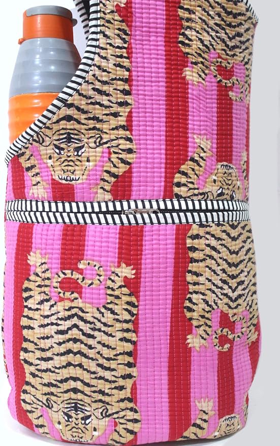 INDIAN CRAFT CASTLE Yoga Mat Bag | Tote Mat Bag | Sling Yoga Tote w/Large Side Pocket & Zipper Pocket | Yoga Mat Carrier Fits Most Size Mats