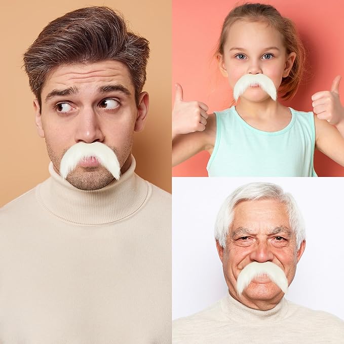 Fake Mustache for Men Classic Halloween Self Adhesive Fake Beard Novelty Stick On Fake Mustaches
