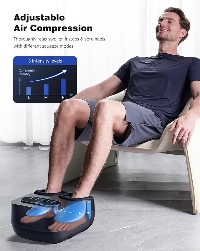 KNQZE Foot Massager with Heat and Remote, Shiatsu Deep Kneading Feet Massager for Plantar Fasciitis & Neuropathy, Foot Warmer, Gifts for Mom Women Men Dad, Fits Up to Men Size 12
