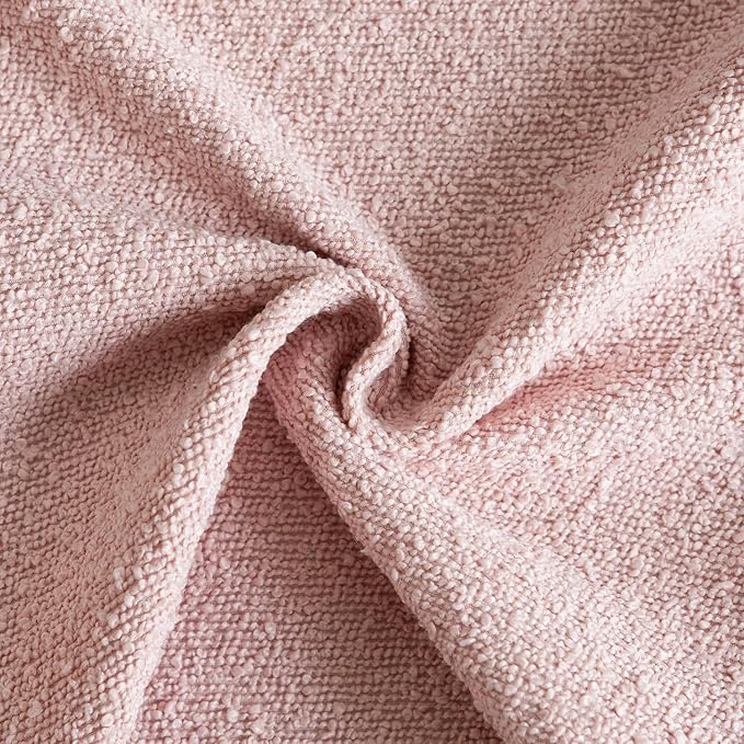 Foindtower Set of 2, Decorative Textured Boucle Throw Pillow Covers Accent Solid Pillow Cases Neutral Soft Cozy Couch Cushion Case for Chair Sofa Bedroom Living Room Home Decor 26x26 Inch Sakura Pink
