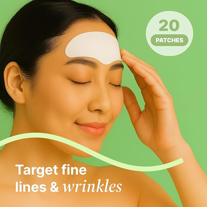 Forehead Wrinkle Patches | 20 Reusable Anti-Aging Pads with Retinol Collagen CoQ10 Hyaluronic Acid & Snail Mucin | Smooth Fine Lines, Deep Wrinkles, Hydrating Overnight Treatment for All Skin Types
