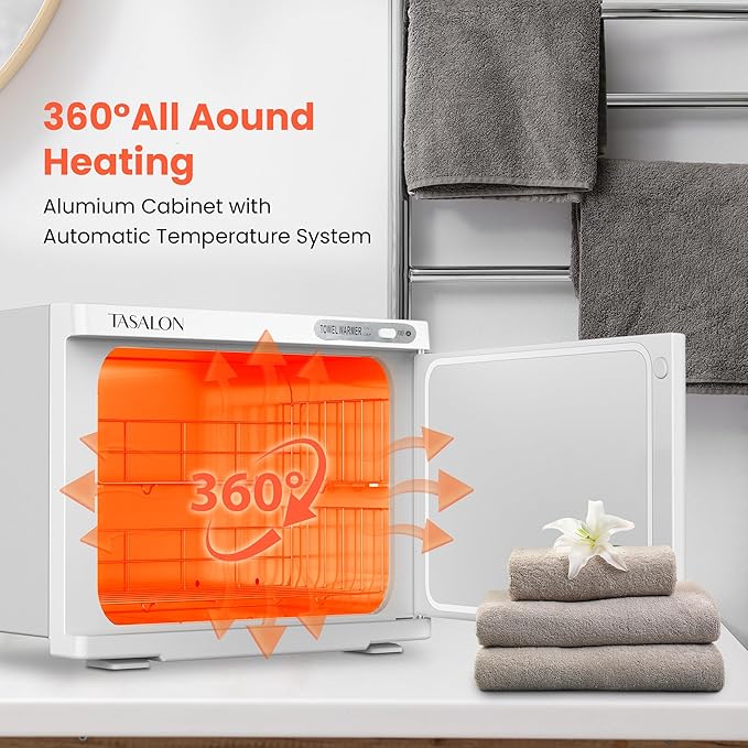 TASALON Professional Hot Towel Warmer Cabinet, 23L Large Capacity, Use for Facial Spa, Hair Beauty, Salon Equipment and Home, Perfect Temperature for Towel Warmer, Fits up to 72 Small Towels - White