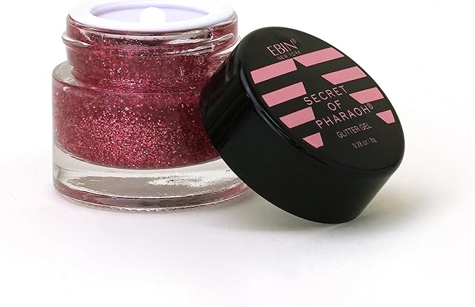 Dazzle and Delight: Secret of Pharaoh Glitter Gel for Hair, Body and Face - Rose Sunset | 6 Vibrant Colors, Long Lasting Sparkles, Ideal for Parties, and Festival Look, Glammarous Effect