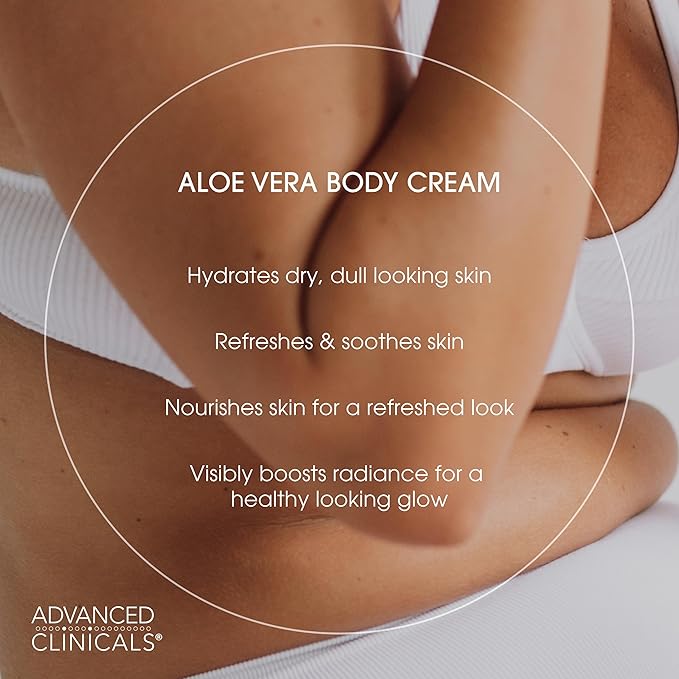 Advanced Clinicals Aloe Vera Lotion Skin Care Relief Cream | Vitamin E Infused Hyaluronic Acid Moisturizer & Vitamin C Body Lotion For Women & Men Helps Improve Look Of Extremely Dry Skin, 16 Ounce