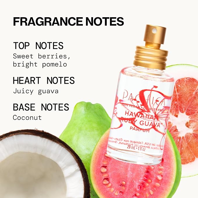 Pacifica Hawaiian Ruby Guava Hair Perfume & Body Fragrance Spray Mist - Body Mist Fragrance w/Grapefruit, Patchouli, Sugar Notes & Geranium Clean Beauty Alcohol-Free, Vegan & Cruelty-Free, 6 oz