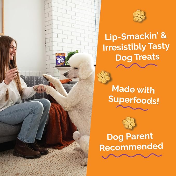 Fruitables Baked Dog Treats, Sweet Potato Snacks for Dogs, Low Calorie & Delicious, No Wheat, Corn or Soy, Healthy Puppy Training Treats, Made in the USA, Sweet Potato and Cranberry Flavor, 7oz | Healthy Dog Treats, Training Treats, Crunchy Dog Biscuit...