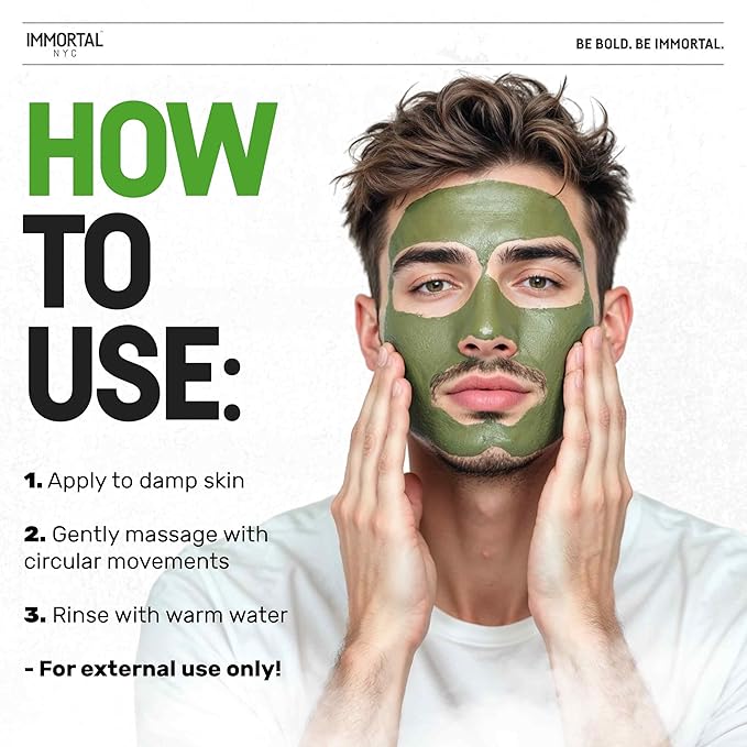 Immortal NYC - Aloe Vera & Mint Purifier Clay Mask – Face Mask for Matte Look Skin, Oil Control, Deep Cleansing & Refreshing Skincare. Great Gifts For Women & Men – 10 oz
